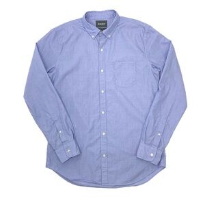 onobos Men Slim Fit Button Down Shirt Size L Long Blue Long Sleeve 100% Cotton
